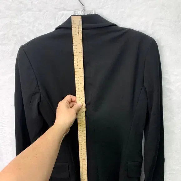 Theory Womens Size Small Black Mock Pocket Button Front Blazer - Picture 6 of 10